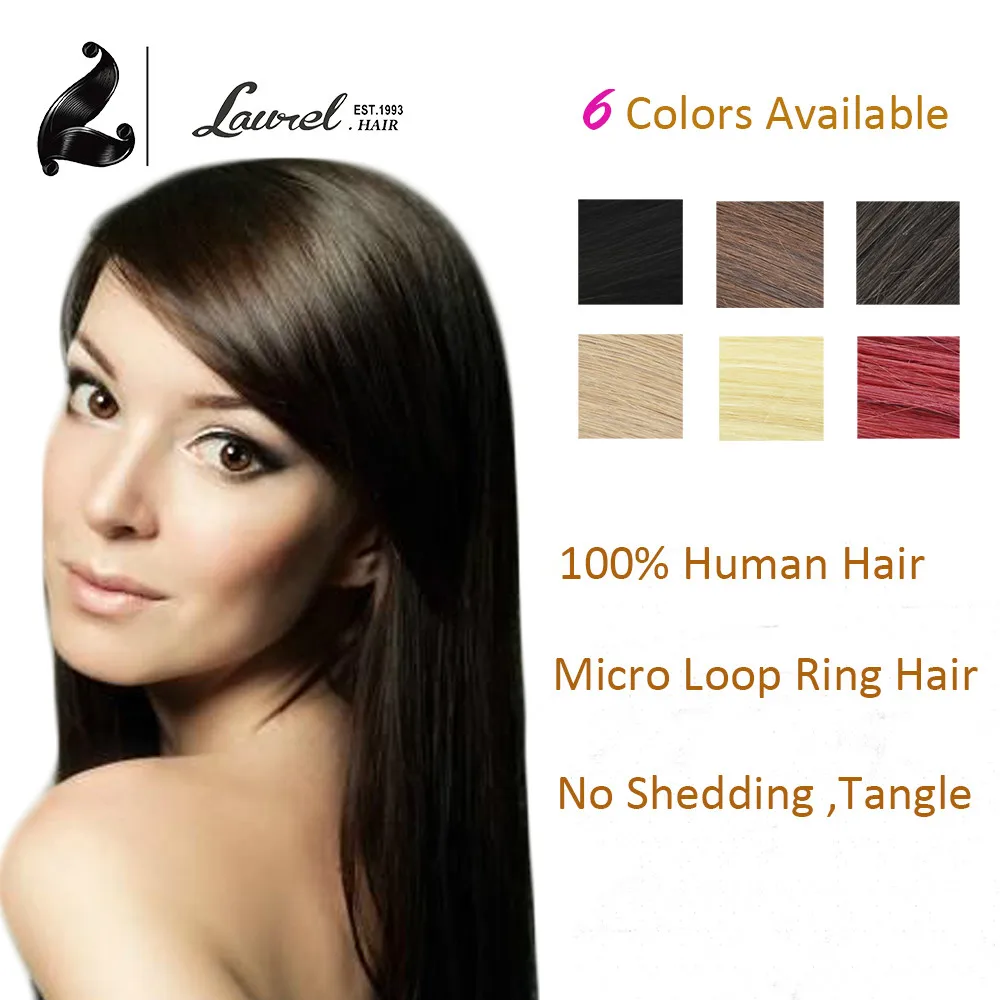 7A Grade 2015 22 inch Micro Loop Ring font b Hair b font Extensions Free Shipping