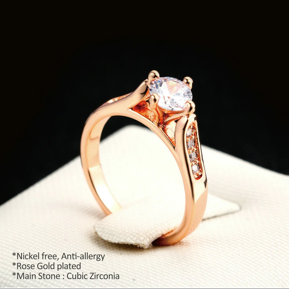 Двойная ярмарка 0,8 карат обручальное/обручальное кольцо для женщин серебро/розовое золото цвет женское кольцо модное Черное золото ювелирные изделия DFR065