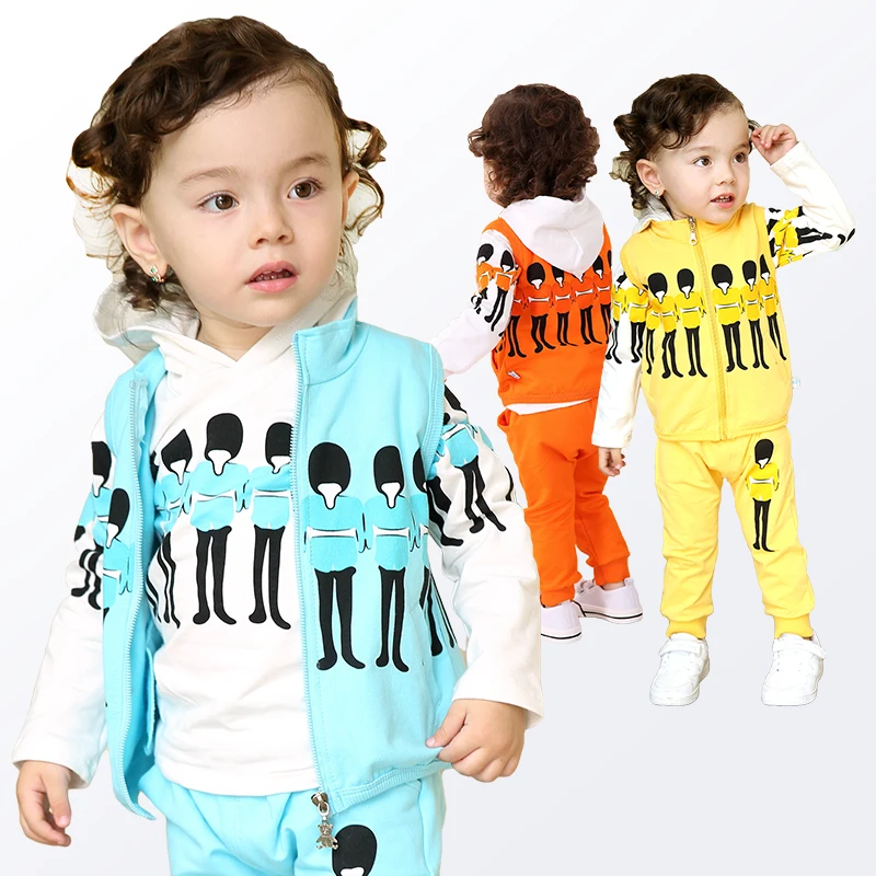 2014 Autumn England Etiquette Small Soldiers Clothing Sets 3PCS Vest