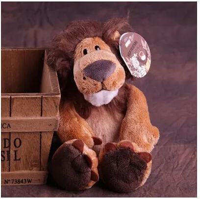 Милый маленький чучело льва плюшевые игрушки джунглей Лев Кукла подарок около 25 см 0509