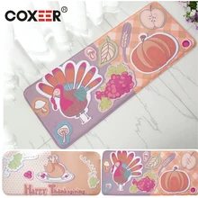 Coxeer мультфильм коврик для гостиной прямоугольник День Благодарения Турция печатных Нескользящие дверные коврики полиэстер спальня ковер 100x40 см Tapis