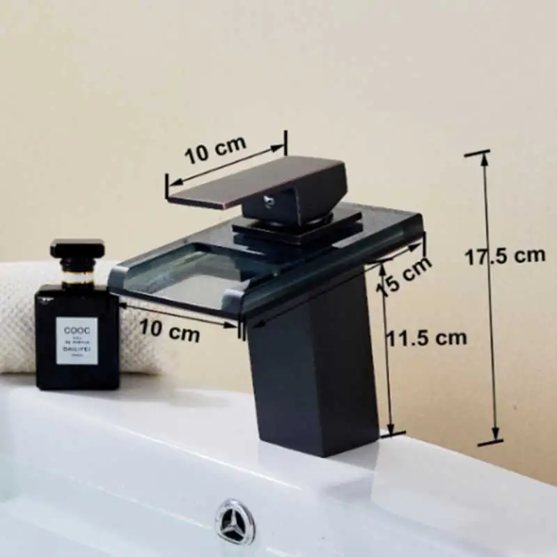 Черный бронзовый Светодиодный водопроводный кран для ванной комнаты смеситель для раковины на бортике с одной ручкой отверстие для холодной и горячей воды