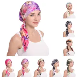 Мусульманский женский хиджаб химиотерапия Рак шапка для выпадения волос головной убор шарф Тюрбан обертывание исламские банданы принт