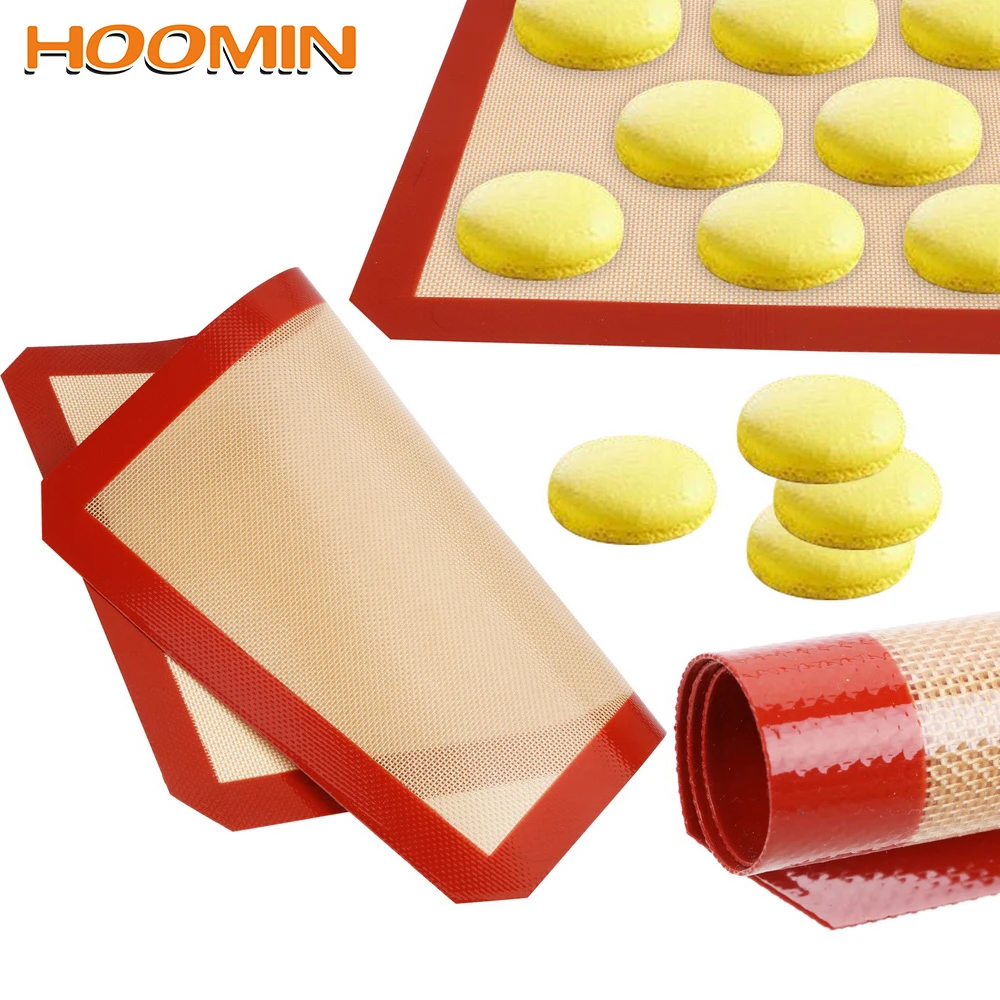

HOOMIN Non-Stick Silicone Baking Mat for Cake Cookie Macaron Baking Sheet Liner Pastry Pad Kitchen Tool Rolling Dough Mat