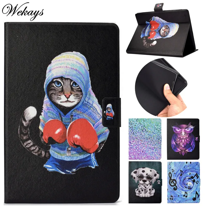 Wekays For Samsung Galaxy Tab A6 A 2016 10.1 T585 T580 T580N T585N Cartoon Cat Leather Cover Case For Samsung Tab A 6 A6 SM-T580