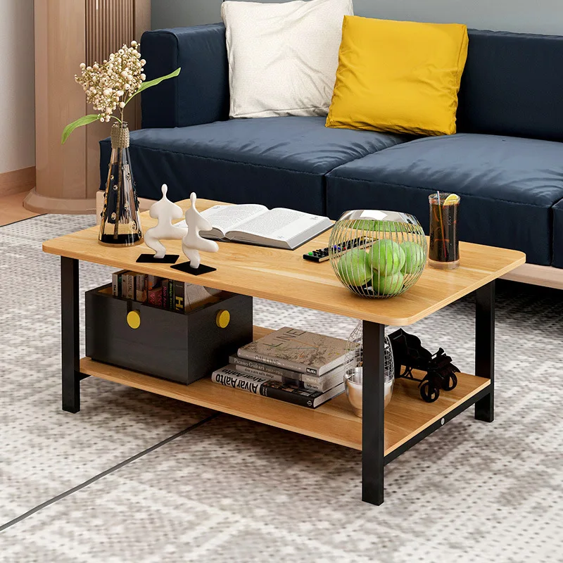 

Living Room Furniture Coffee Tables Japanese minimalist table Double Layer Assembly wooden high hardness Tea table