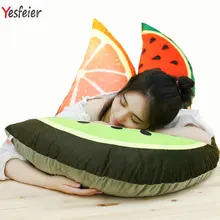 80*45cm Cute big size fruit pillow Cartoon Soft Cushion Watermelon Orange Kiwi plush toys at home decoration