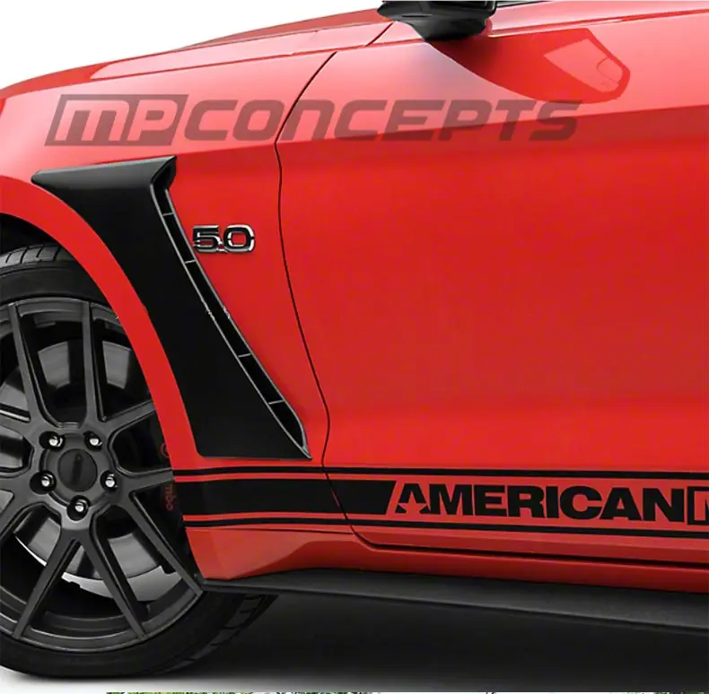 

Fit for Ford Mustang 15-18 MP front and rear leaf plates lined with air grids on both sides of the grille