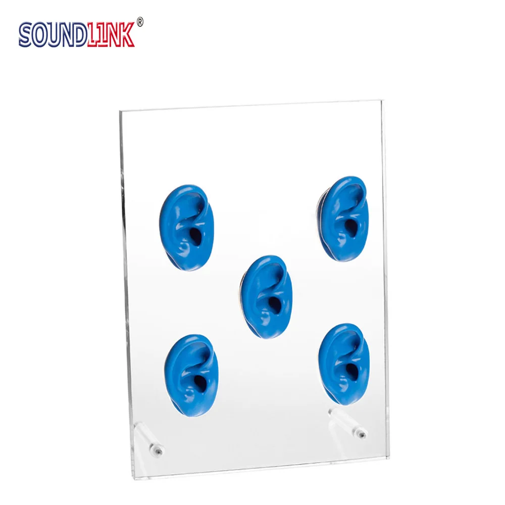 

Acrylic Display with Five Silicone Ears for Hearing Aids Display Ear Education Model