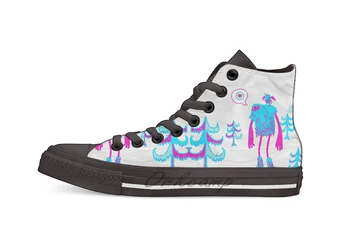

Giant Yeti Design breathable Casual High Top lace-up Canvas shoes sneakers For Drop shipping