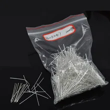 DoreenBeads медные головки Шпильки Посеребренные 28 мм(1 1/") длинные, 0,5 мм(калибр,) 90 шт