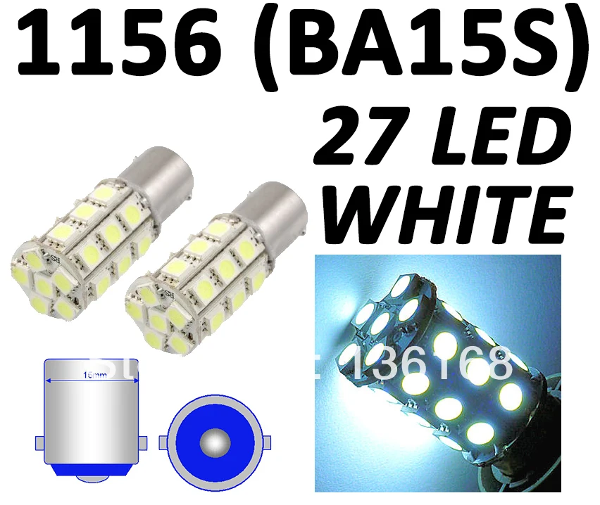 High Quality S25 1156 12V 27SMD White light automotive LED Auto Bulbs