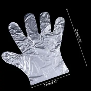 

200Pcs/100Pcs Plastic Large Disposable Polyethylene Clear Gloves Food Dealing Cooking Cleaning Kitchen Restaurant BBQ Accessory