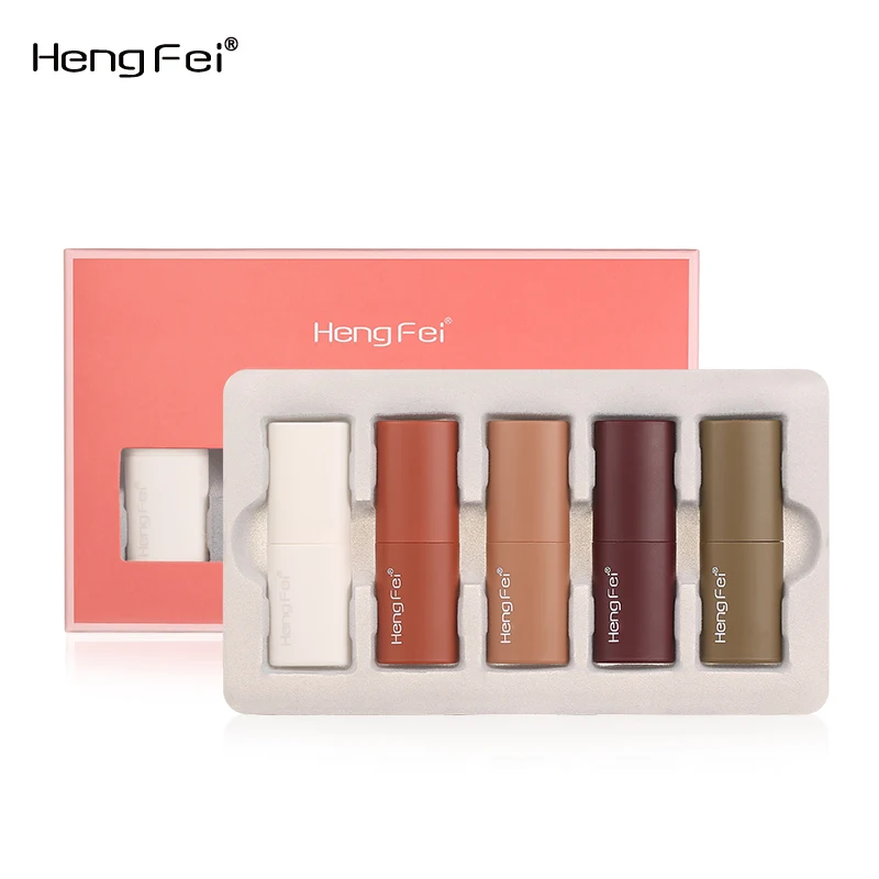 

5 Colors / Set Long Lasting Lip Gloss Mousse Velvet Lipstick Non-stick Cup Waterproof Sexy 5 Branch Suit Matte Lipstick