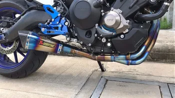 

MT09 Full System Slip On For Yamaha MT-09 FZ09 Motorcycle Modified Muffler Escape with Front Link Pipe Tube Blue Sticker