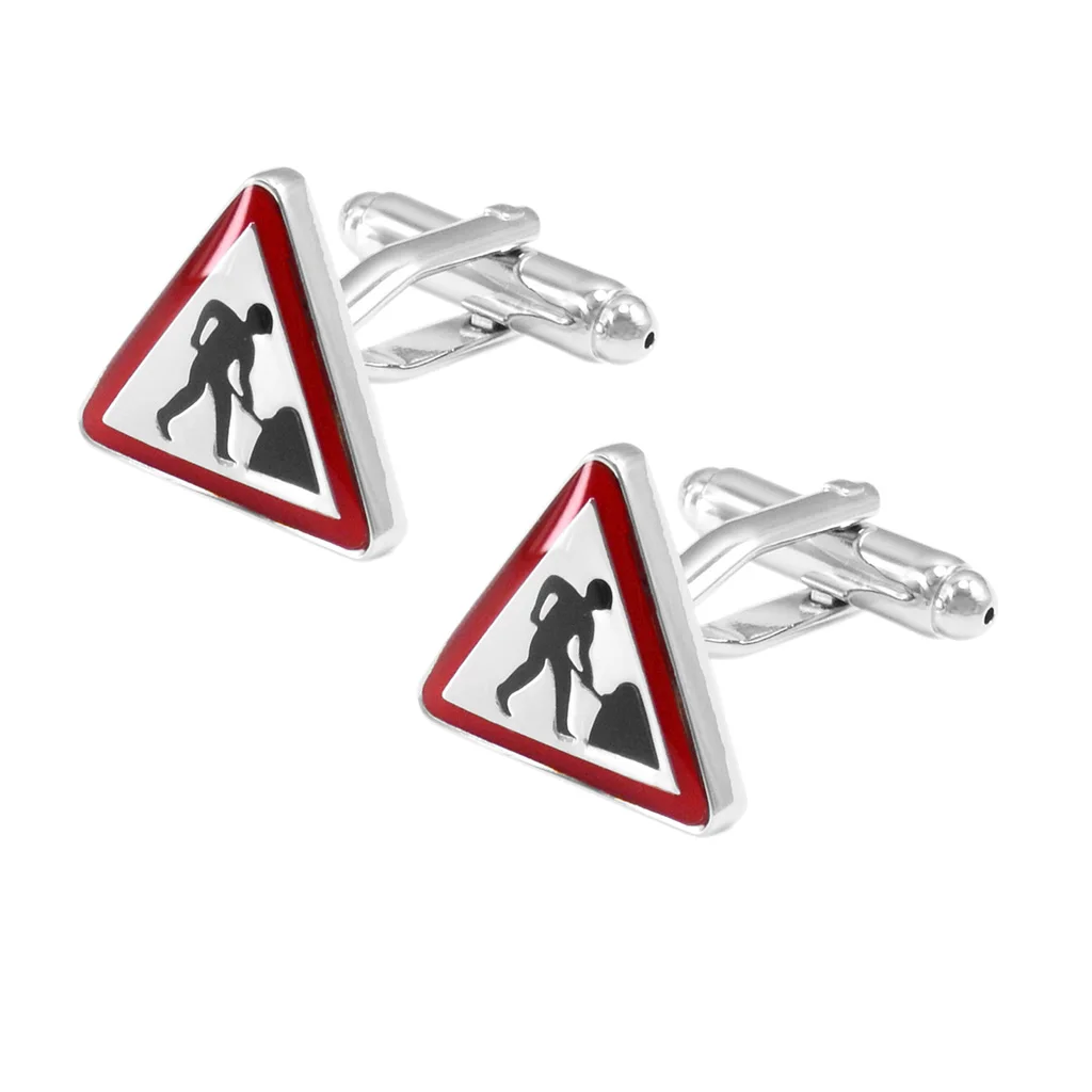 Fashion Road Work Design Triangle Cufflinks for Mens Shirt  Brand Fashion Brass Cuffs link Button High Quality Luxury Wedding 