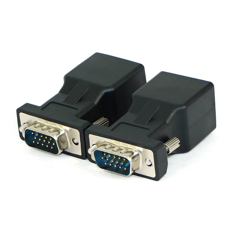 1 пара VGA удлинитель мужской женский для LAN RJ45 CAT5 CAT6 20 м сетевой кабель адаптер цифровой аналоговый видео аудио для ПК ноутбук планшет