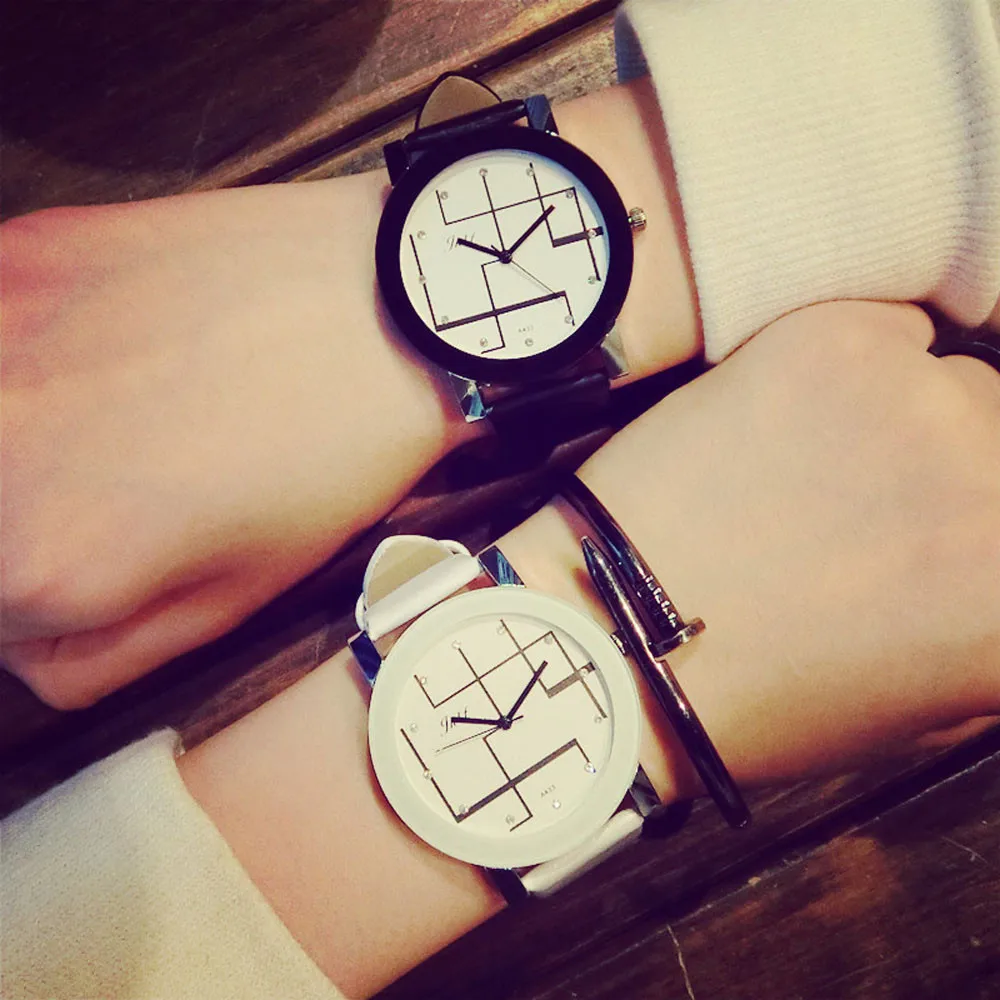 

Fashion Korea Couple Watches Popular Woman Man Casual Quartz Watch Simple Style Lover's Gift Clock School Clock sevgili saati