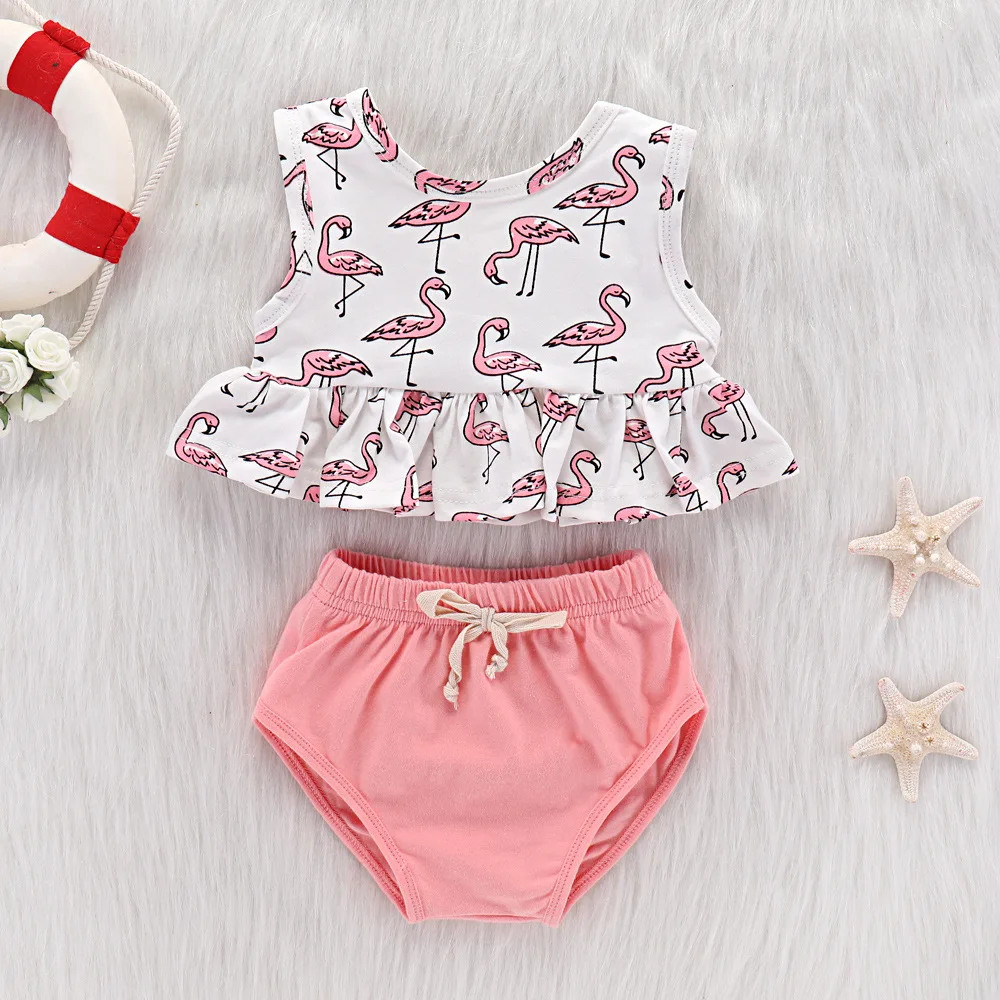 2PCS Set Cute Baby Girl Clothes Spring Toddler Kids Flamingo Print Tops+Bow Pant Children Girls Clothing Set Baby Girls Clothes 2PCS Set Cute Baby Girl Clothes Spring Toddler Kids Flamingo Print Tops+Bow Pant Children Girls Clothing Set Baby Girls Clothes
