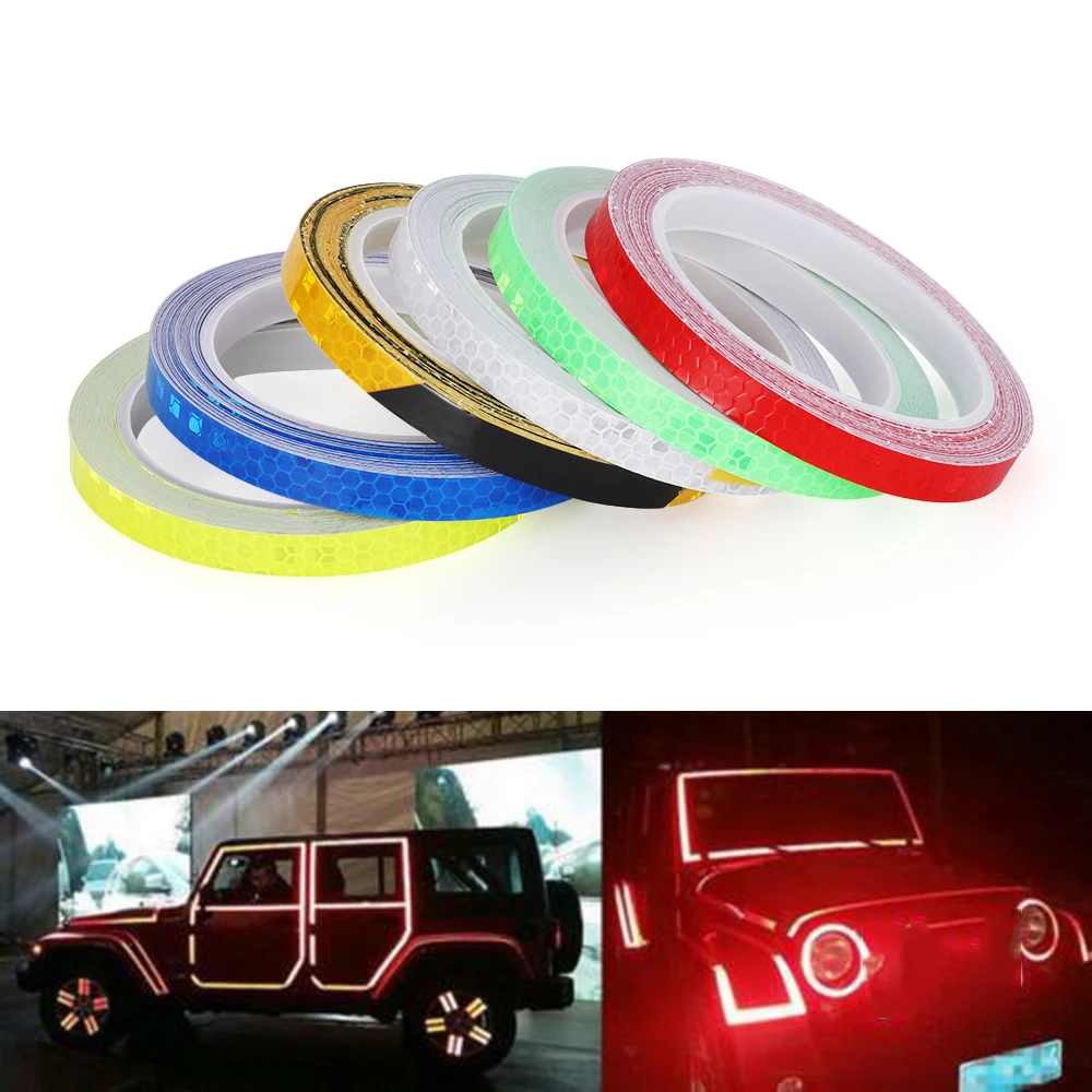 

8m Wheel Reflective Sticker Rim Luminous Warning Tape Bike Reflector Fluorescent for Bike Car Motorcycle Reflective Decal Stick