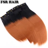 Low Cost Synthetic-Hair Weave Hair-Bundles Extensions Brown Straight Ombre To Black Color-T1b/30 nzK7drRY