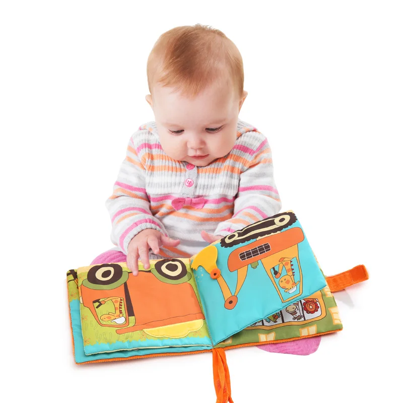 

Candice guo! New arrival soft baby cloth book colorful giraffe driving a car vehicle baby early learning birthday Christmas gift