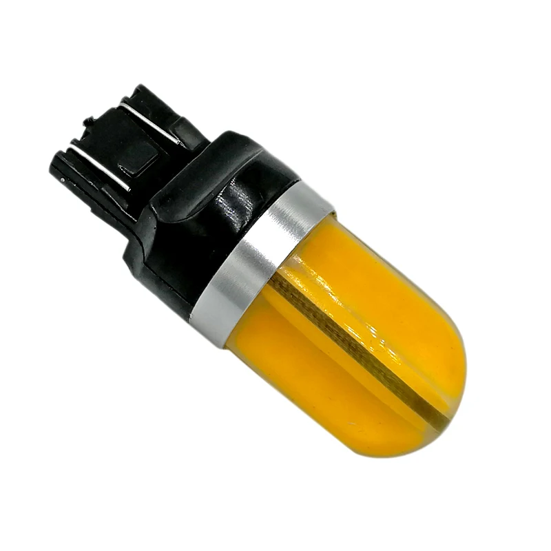 2PCS  Amber 7443 W215W T20 W3X16Q LED COB Silica 48SMD Car Bulb For Tail Sidelight Indicator Light Bulb Stop Brake Turn 9V-28V.
