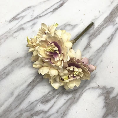HINDJEF тычинки diy имитация шелка цветок розы Подсолнух букет ручной работы искусственный цветок голова гирлянда корсаж - Цвет: violet