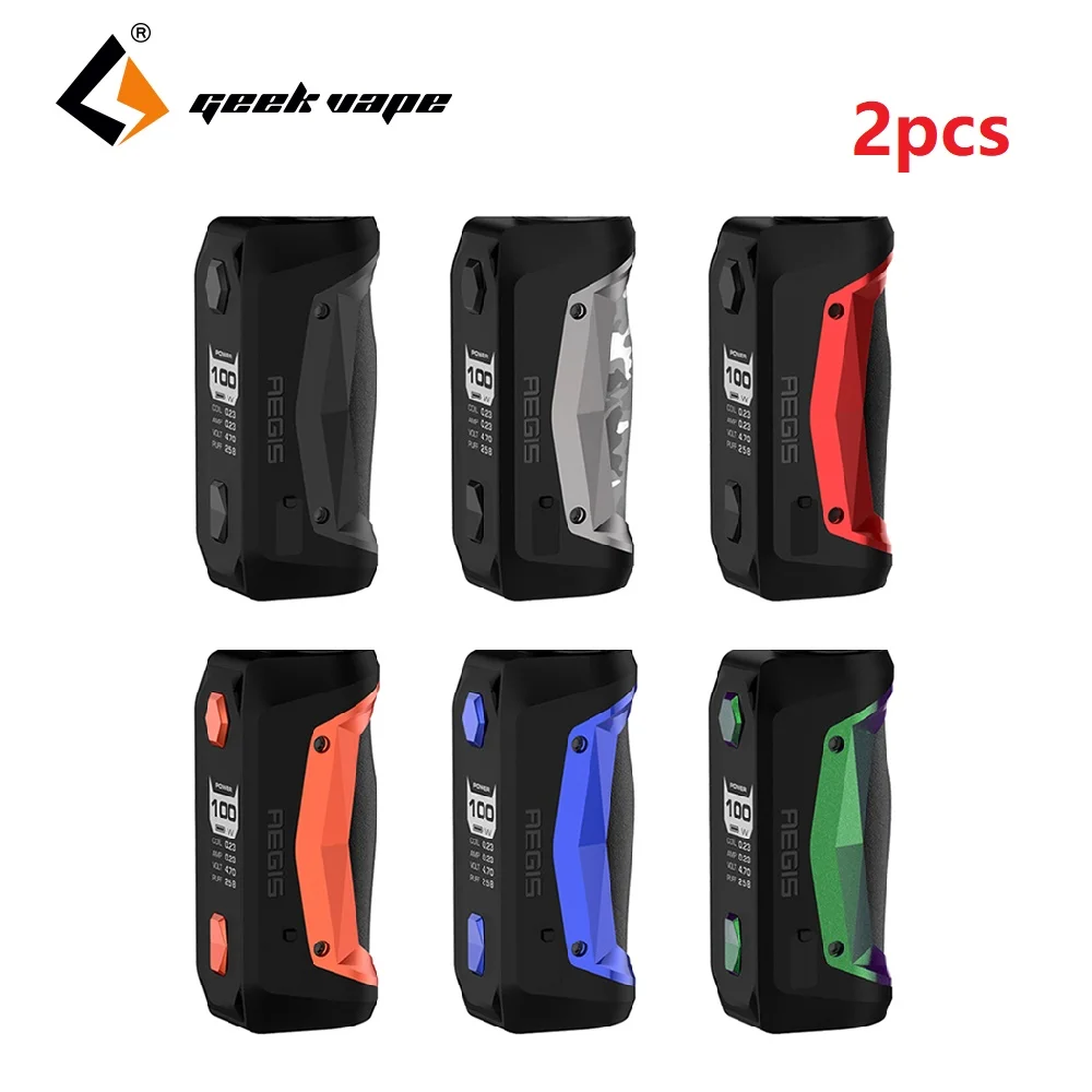 

2pcs Geekvape Aegis Solo 100W TC Box MOD for Geekvape Cerberus Subohm Tank & Tengu RDA Atomizer Electronic Cigarette Box MOD Set