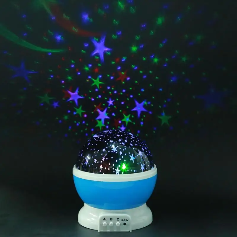 Вращающийся проектор звезды Звездное небо Светодиодная лампа-проектор луна лампа батарея USB детские ночные светильники для украшения дома спальни