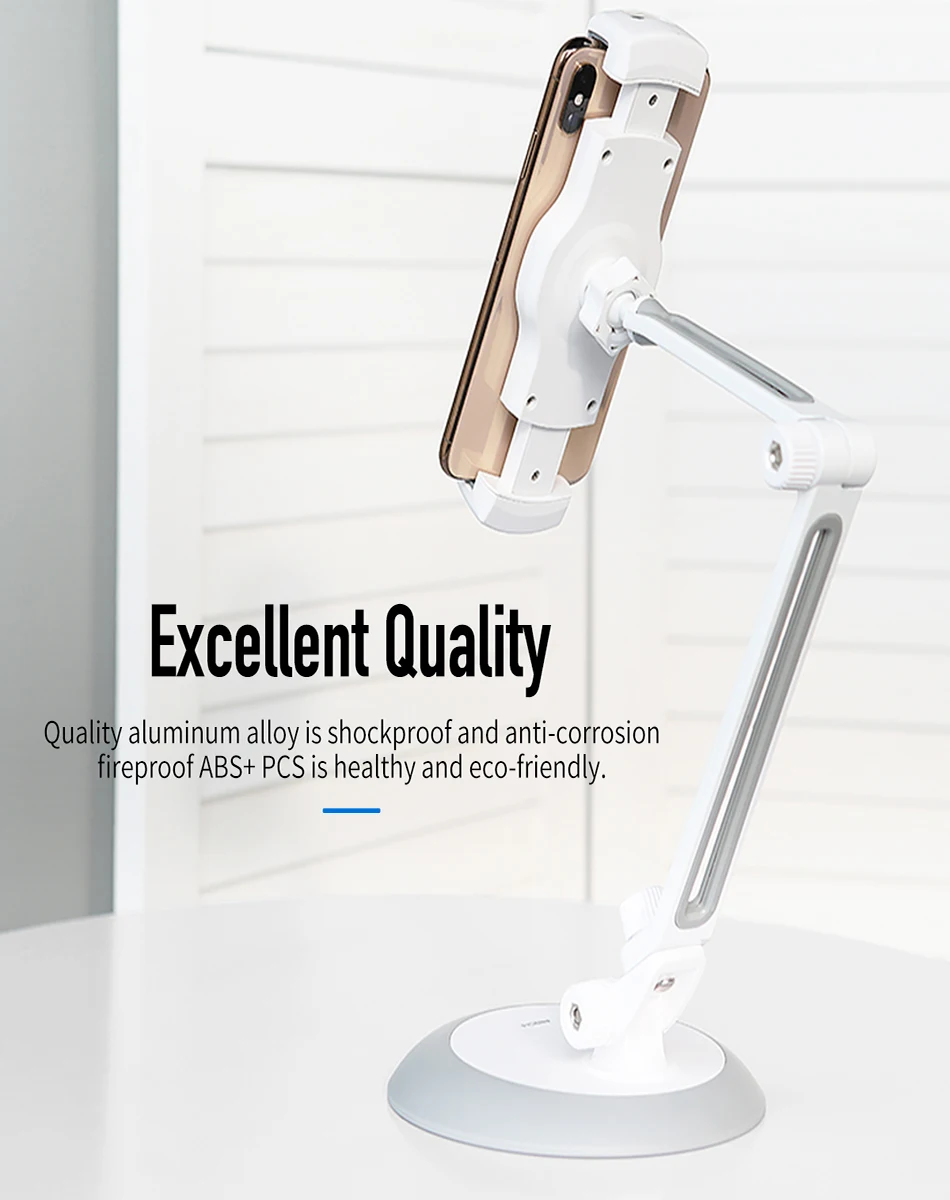 ROCK Universal Adjustable Desktop Stand Tablet Stand for iPad Mini Air Samsung for iPhone 5-10.5 inch 360 Degree Phone Stand