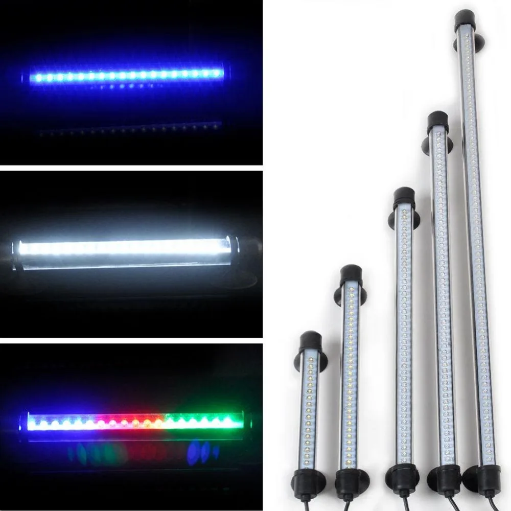 

Aquarium Fish Tank 69/57/42/30/ LED Light Three Color/White 18/28/38/48/62CM Bar Submersible Waterproof Clip Lamp