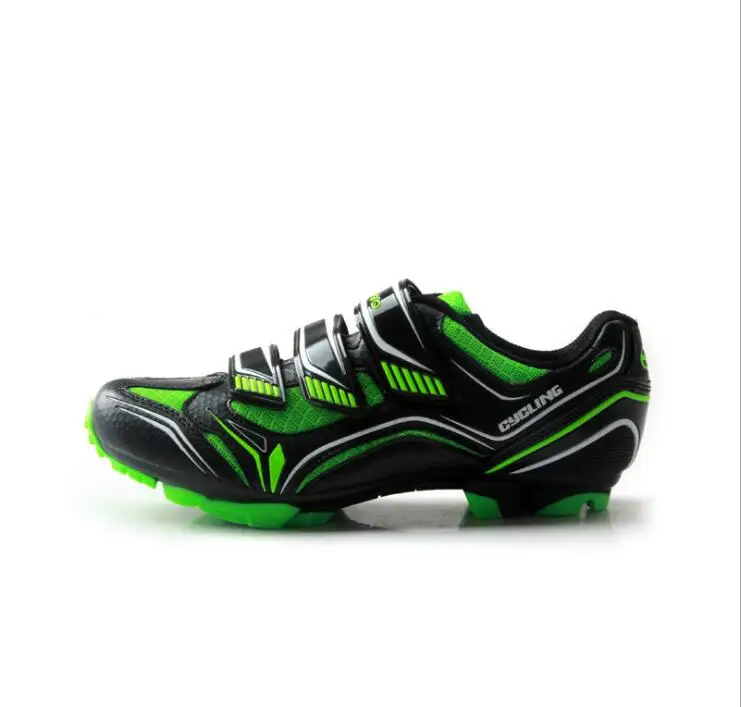TIEBAO профессиональная обувь для горного велосипеда Уличная обувь для горного велоспорта для женщин и мужчин MTB велосипедные туфли гонки SPD Cleat MTB обувь - Цвет: Зеленый