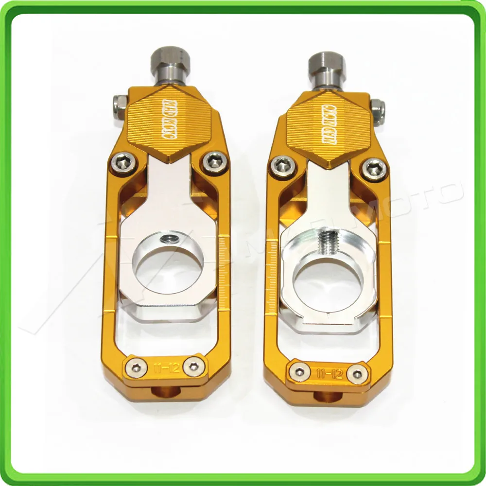 Motorcycle Chain Tensioner Adjuster fit for KAWASAKI Ninja ZX6R ZX-6R ZX 636 ZX636 2013 2014 2015 2016 Gold & Silver (1)