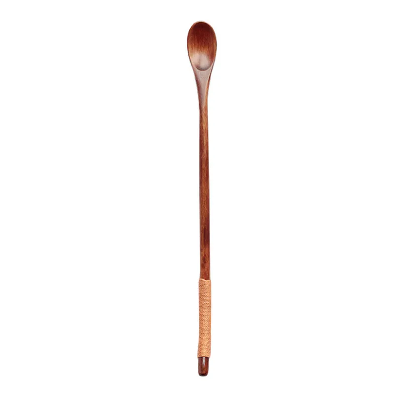 Много деревянная длинная ложка, Бамбуковая кухонная чайная ложка, кухонная утварь, инструмент для супа, чайная ложка, питание, Cuchara De Madera Creativa 40JY15 - Цвет: A