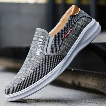 

New casual men's shoes spring breathable low to help lazy sneakers shoes canvas driving non-slip wear-resistant shoes