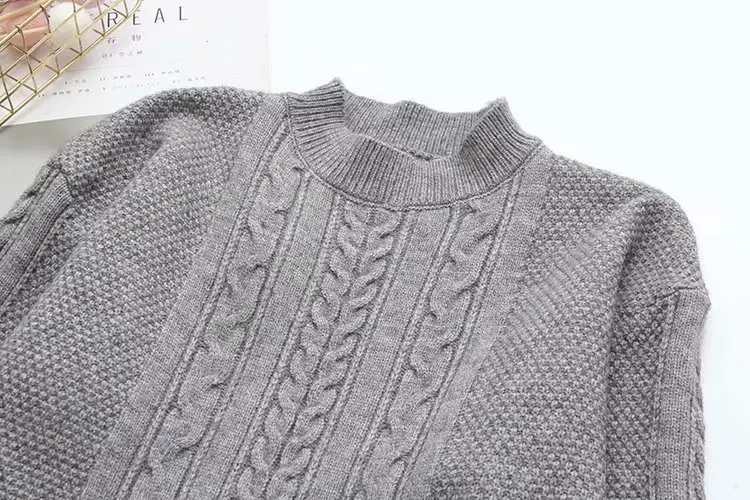 Crew Neck Long Sweater for Autumn Spring Casual Plus Size Women Knitted Sweaters Solid Pullovers KKFY2942 Crew Neck Long Sweater for Autumn Spring Casual Plus Size Women Knitted Sweaters Solid Pullovers KKFY2942