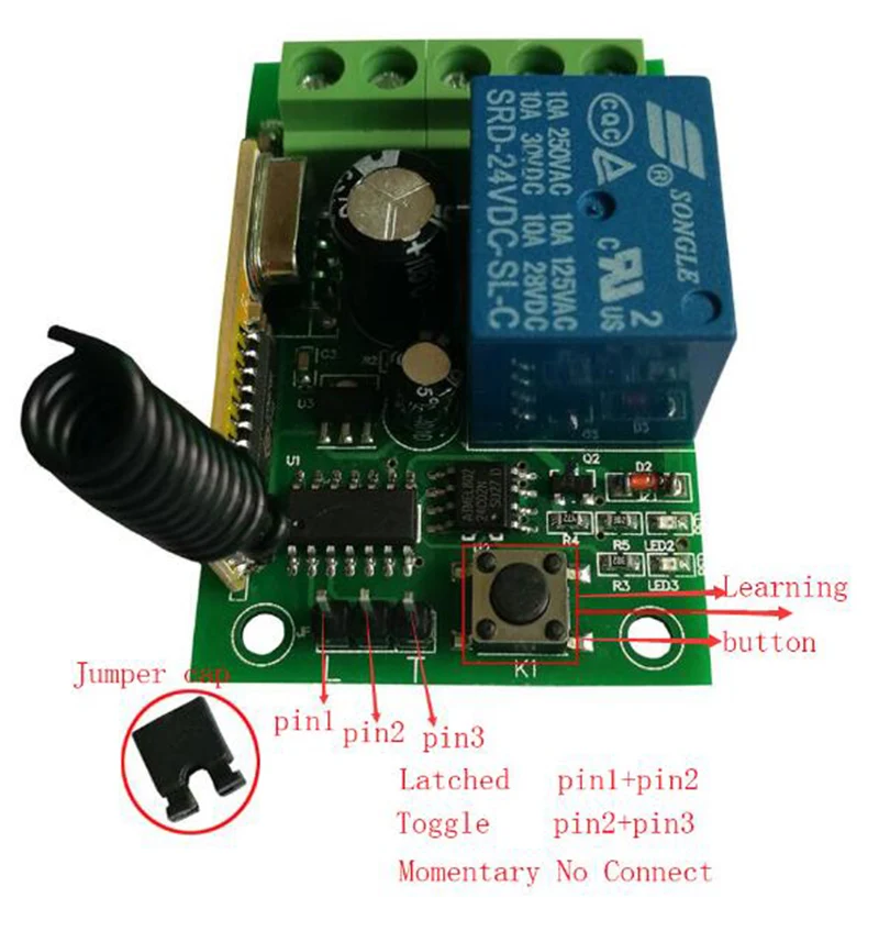 DC12V 24 V 1 CH 1CH RF Беспроводной дистанционного Управление переключатель Системы приемник+ металлический пульт дистанционного гаражные ворота/окно/внутренний и внешний створчатый распашный лампа/жалюзи