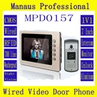 Newest RFID 7inch Wired Video Door Phone Door bell for Home Security with IR Camera,One to One Video Interphone Doorbell D157b