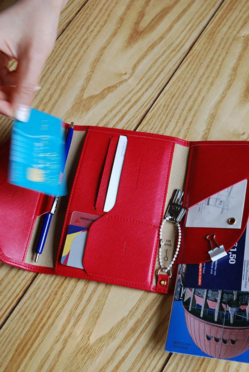 Travel Passport Cover Foldable Credit Card Holder Money Wallet ID Multifunction Documents Flight Bit License Purse Bag PC0045 (7)
