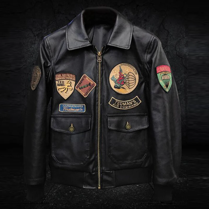 Мотоциклетные мужские кожаные куртки, пальто, американский и Европейский стиль, вышитые ПУ байкерские кожаные пальто, мужские s размера плюс 4XL C1675