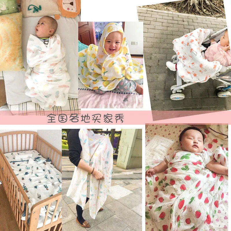 PUDCOCO мягкое большое хлопковое детское одеяло дышащее муслиновое Пеленальное Одеяло с квадратами из бамбукового волокна детское полотенце 120x120 см