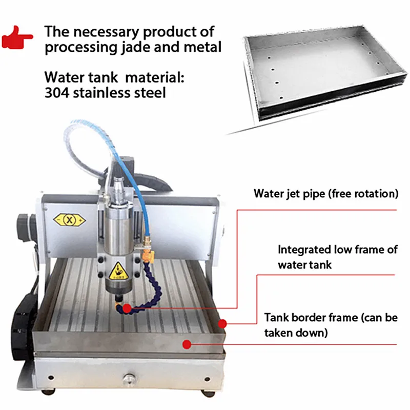 

CNC 3040 Z-VFD 1500W Wood Metal Milling Router 1.5KW with Water Tank Engraving Machine