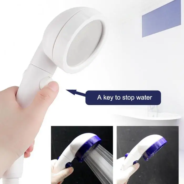 Ручной душевая головка Регулируемый высокого давления водосберегающий разбрызгиватель насадка для душа для ванной комнаты MAL999