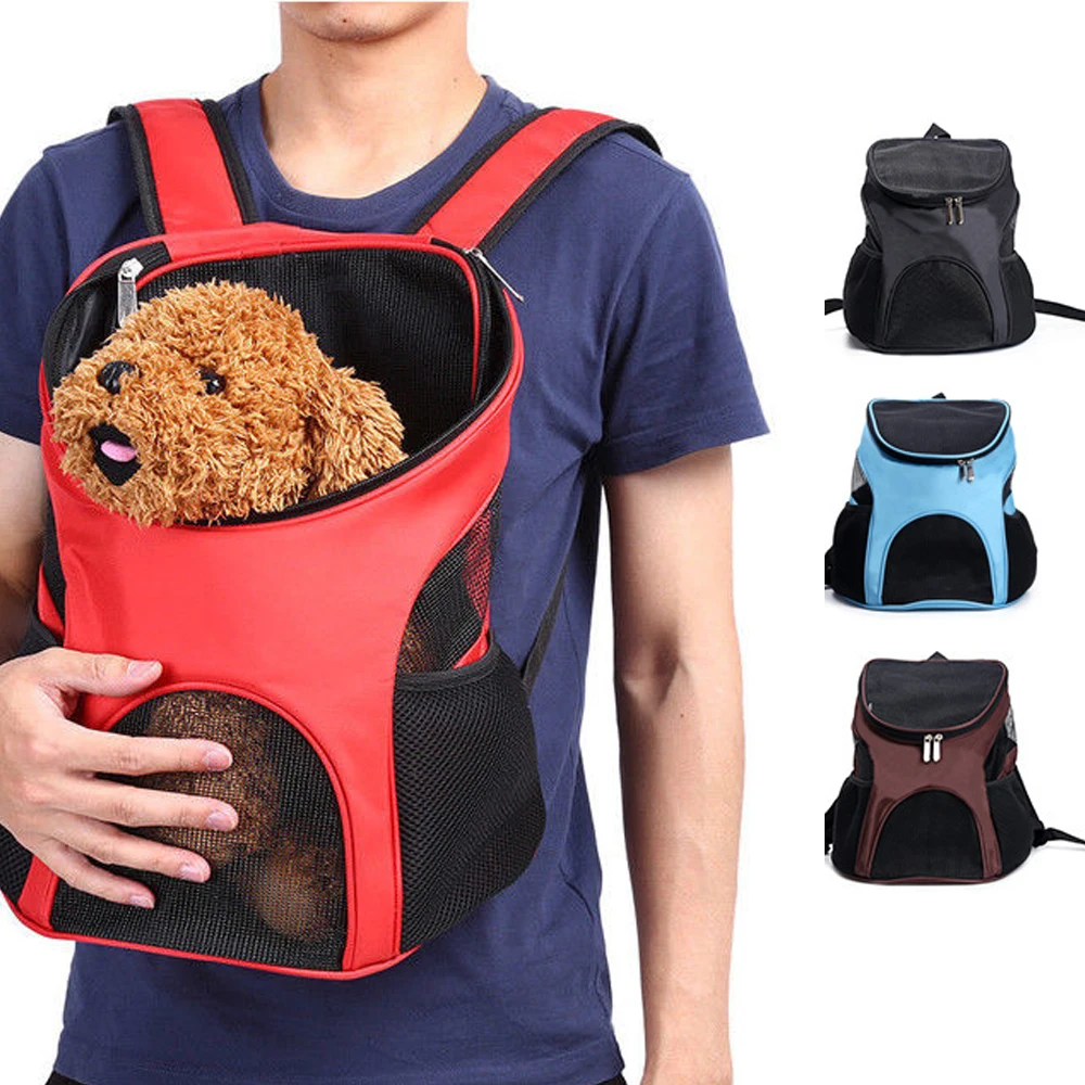 С воздухопроницаемой сеткой для животных переноска для собак, кошек, щенков Рюкзак-сумка через плечо сумка для переноски животных