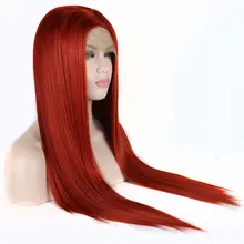 Bombshell, 180% плотность, прямой красный парик на кружеве, синтетические волосы, жаропрочные волокна, натуральные вечерние парики для белых женщин