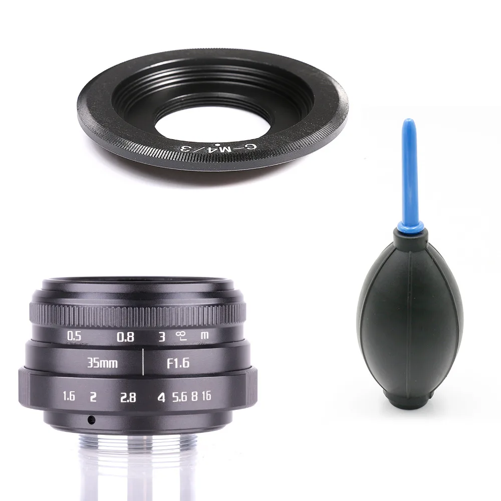

fujian 35mm f1.6 C mount camera CCTV Lens II +adapter for M4/3 / MFT Mount Camera+ mini Blowing