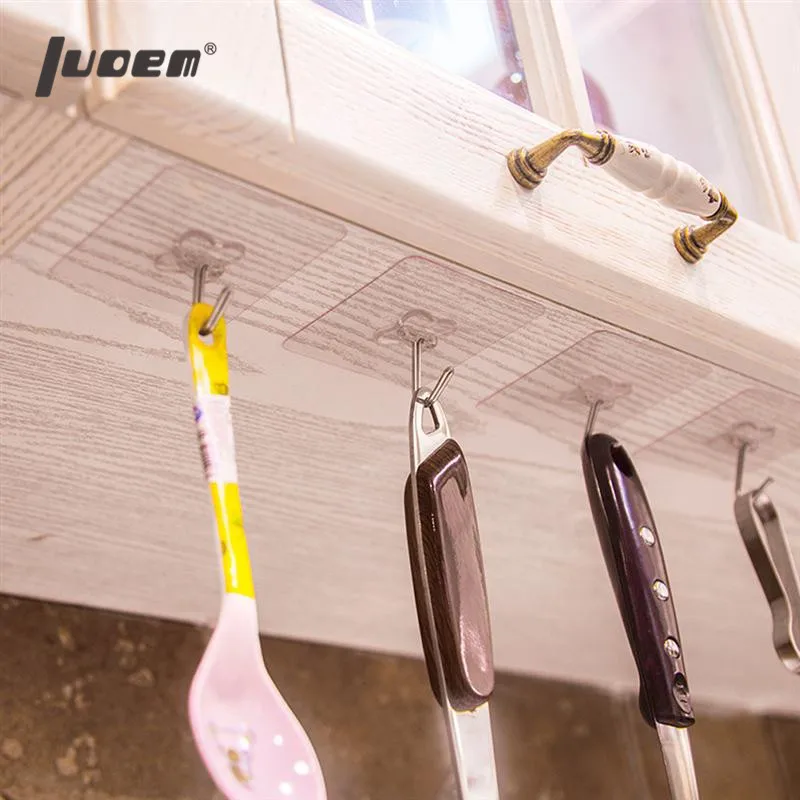 6Pcs Wall Ceiling Hooks Clover Adhesive Sticky Nail Free Transparent Reusable Hook For Bathroom huismerk kopen in de aanbieding 6Pcs Wall Ceiling Hooks Clover Adhesive Sticky Nail Free Transparent Reusable Hook For Bathroom huismerk kopen in de aanbieding