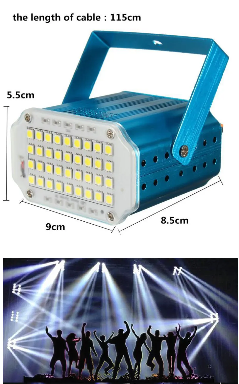 Мини 36 светодиодный s SMD 5050 светодиодный мерцающий светильник вращающийся светодиодный сценический светильник s вечерние festa диско лампа стробоскопа