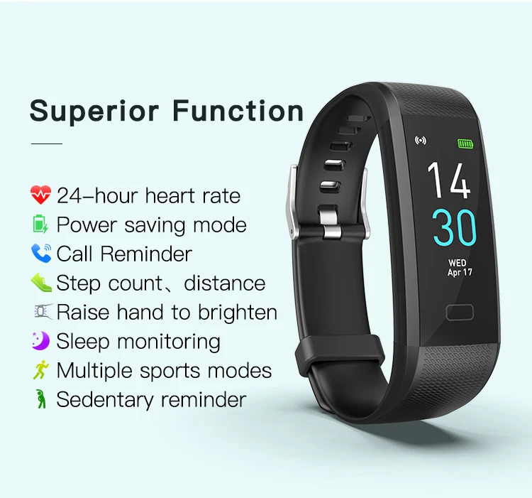 Новинка 2019 смарт браслет S5 пульсометр PK для Xiaomi Mi Band 3 4 IP68 водонепроницаемый